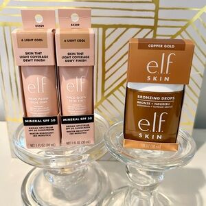 e.l.f. Summer Glow SPF 50 Skin Tint Set | Light Cool + Bronzing Drops - NIB
